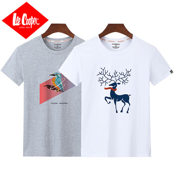 Lee Cooper 短袖 男士T恤 T10灰色+T11白色 