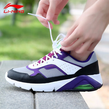 李寧（LI-NING）跑步鞋ARCL046-1凝雪灰/黑/桑葚紫 