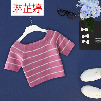 短款細(xì)條紋t恤