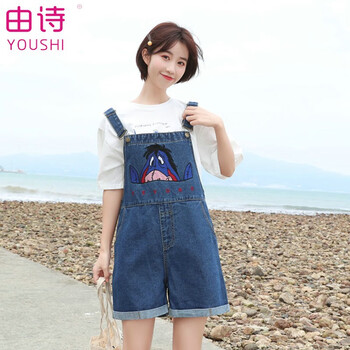 由詩（YOUSHI） 寬松腰 闊腳褲 女 短褲 休閑褲