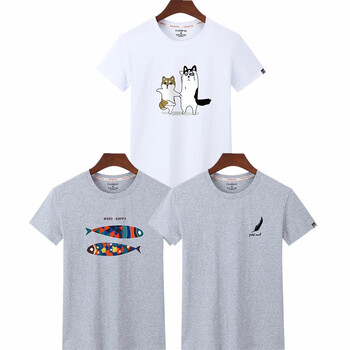 Lee Cooper 短袖 男士T恤 ZYLE純棉短袖二哈白+魚(yú)灰+小羽毛灰 