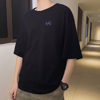 C2潮朝 五分袖 男士T恤 DS344黑色 