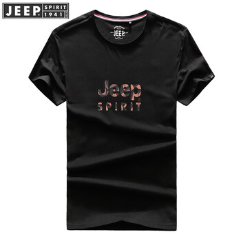 吉普（JEEP） 短袖 男士T恤 98-黑色 