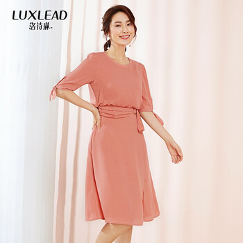 洛詩琳（LUXLEAD） 純色 綁帶 連衣裙