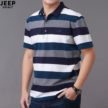 Jeep 長袖 男士T恤 8909藍色 
