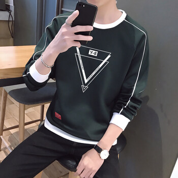 其他品牌 長(zhǎng)袖 男士T恤 LM-WY3072墨綠色 