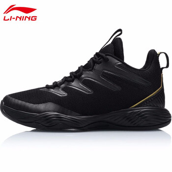 李寧（LI-NING）籃球鞋ABCP033-1標(biāo)準(zhǔn)黑/金屬金 42