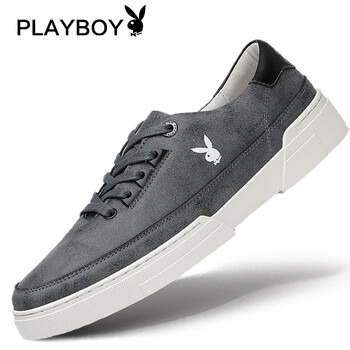 花花公子（PLAYBOY）男士灰色（低幫款） 40