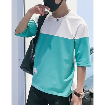 其他品牌 五分袖 男士T恤 淺藍(lán)706 