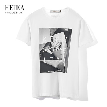 海一家（Hieiika） 短袖 男士T恤 米白花紋Q1 