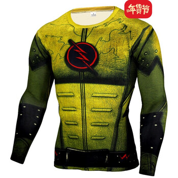 鹿斯特 長袖 男士T恤 長袖閃電俠黃 S，XL，L，XXL，XXXL，M