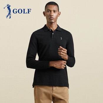 高爾夫（GOLF） 長袖 男士T恤 黑色 S，XL，L，XXXL，M，XXL