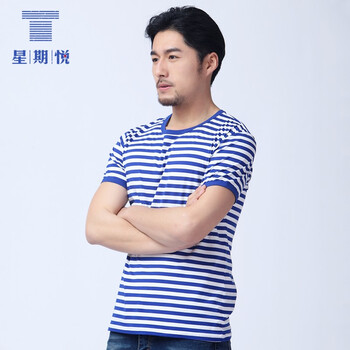 星期悅（Weekyue） 短袖 男士T恤 藍(lán)色—男裝 