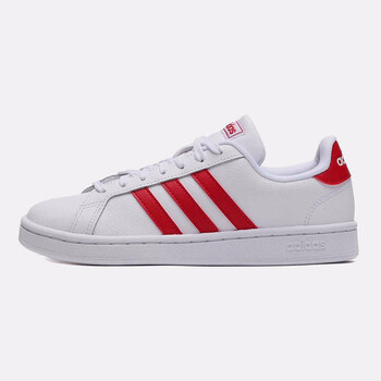 阿迪達(dá)斯（Adidas）板鞋EE3740白色+淺猩紅 