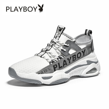 花花公子（PLAYBOY）男士白灰色 40