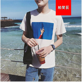 騎士普?。≒utin．rider） 短袖 男士T恤 手指 白色 