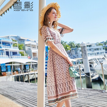 香影（xiangying） 純色 撞色 連衣裙