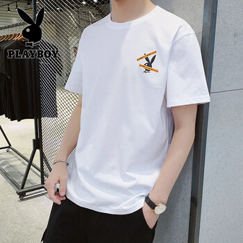 花花公子（PLAYBOY） 短袖 男士T恤 SYPB05 白色 