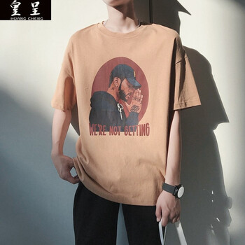 皇呈（HUANGCHENG） 短袖 男士T恤 卡其色 
