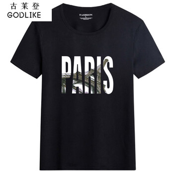 古萊登（GODLIKE） 短袖 男士T恤 黑色防水短袖PARIS 