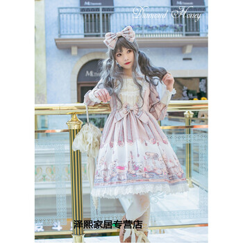 古萊登（GODLIKE） 卡通動(dòng)漫 紐扣，綁帶，印花，蝴蝶結，蕾絲 連衣裙