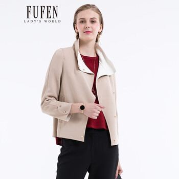 FUFEN 立領(lǐng) 長袖 女 短外套 口袋