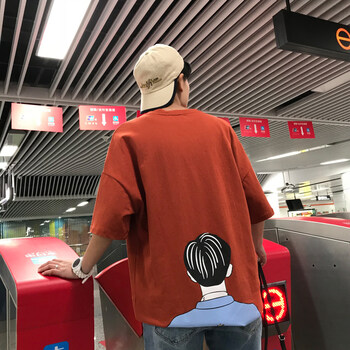 恒潮（HengChao） 短袖 男士T恤 桔紅色 