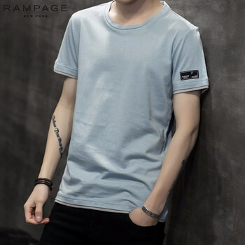 RAMPAGE 長袖 男士T恤 T041湖藍 
