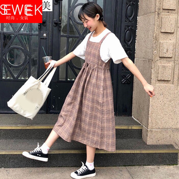 SEWEEK 格子 格子，紐扣 連衣裙