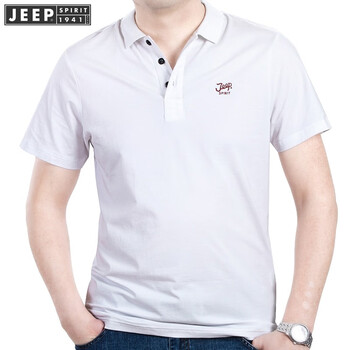 吉普（JEEP） 短袖 男士T恤 白色  PS0001短袖 