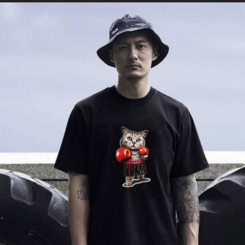 泰勒紳士（TAILESHENSHI） 短袖 男士T恤 拳擊貓黑色 