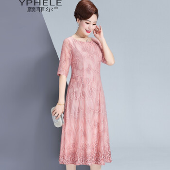 顏菲爾（YPHELE） 花色 繡花，刺繡，拼接，撞色，提花 連衣裙