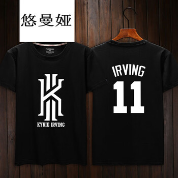 悠曼婭（YOUMANYA） 短袖 男士T恤 黑色 歐文LG11號TX白圖 