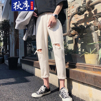 狄序 小腳褲  男士牛仔褲