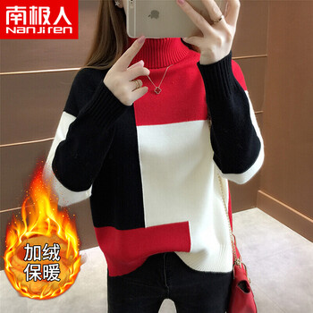 毛衣女冬紅色學(xué)生