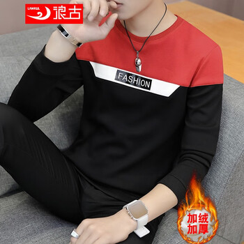 浪古（LAWKUL） 長(zhǎng)袖 男士T恤 加絨8043黑色 