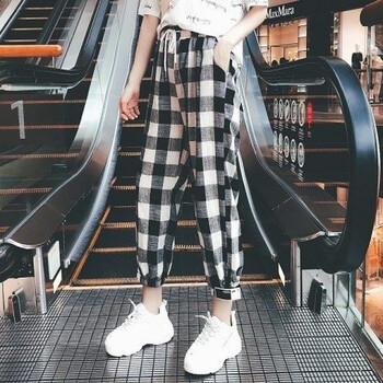 黑白格子女褲九分