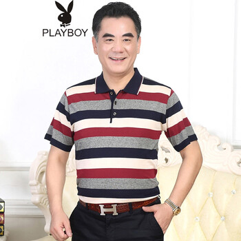 花花公子（PLAYBOY ESTABLISHED 1953） 短袖 男士T恤 短袖887紅色 