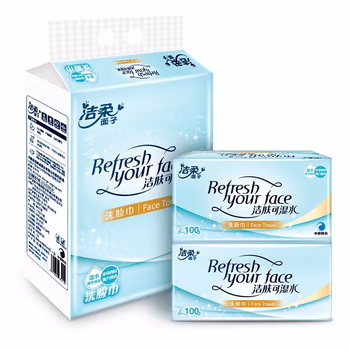 洁柔(C&S) 洁面巾 一次性洗脸巾 加厚100抽3包 珍珠纹干湿两用 一次性毛巾 擦脸巾棉柔巾