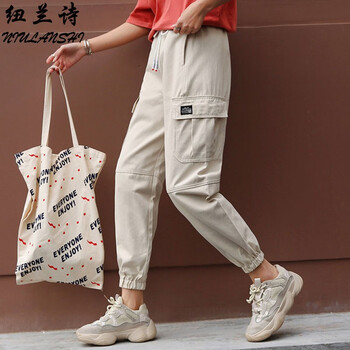 紐蘭詩(shī)（NIULANSHI） 高腰 工裝褲 女 長(cháng)褲 休閑褲