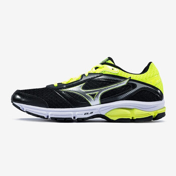 美津濃（MIZUNO）跑步鞋黑/銀/熒光黃 40，41，42