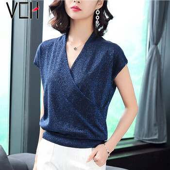VCH 紗網(wǎng) 短袖 T恤 女 V領(lǐng)