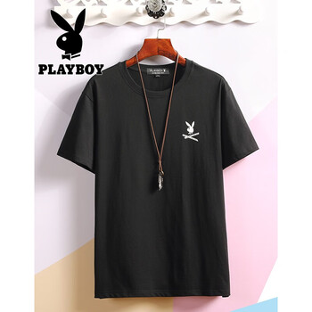 花花公子（PLAYBOY） 短袖 男士T恤 PB07黑色 