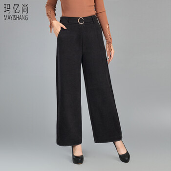 瑪億尚（MAYISHANG） 高腰 直筒褲 女 長褲 休閑褲