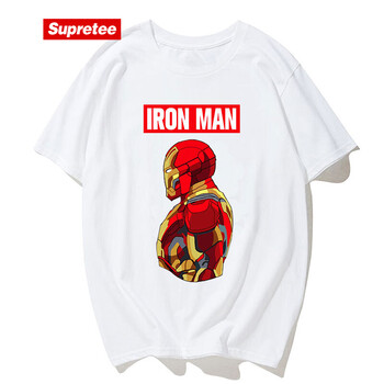supretee 短袖 男士T恤 白色鋼鐵俠 