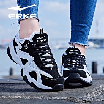 鴻星爾克（ERKE）跑步鞋正黑/正白-女款B 44，39，40，41，42，43