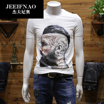 杰夫尼奧（JEEIFNAO） 短袖 男士T恤 白色 