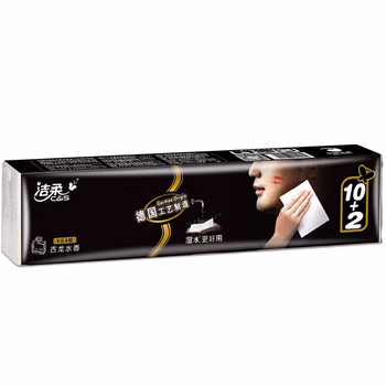 洁柔(C&S)手帕纸 黑Face 加厚4层面巾纸8片*12包 古龙香水味（强韧可湿水 常规长条装）