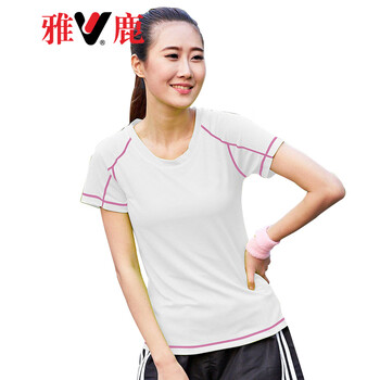 雅鹿 短袖 男士T恤 女/白色 