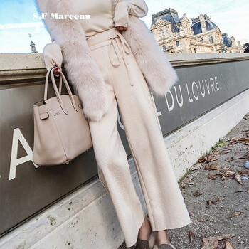 S.F Marceau 高腰 闊腳褲 女 九分褲 休閑褲